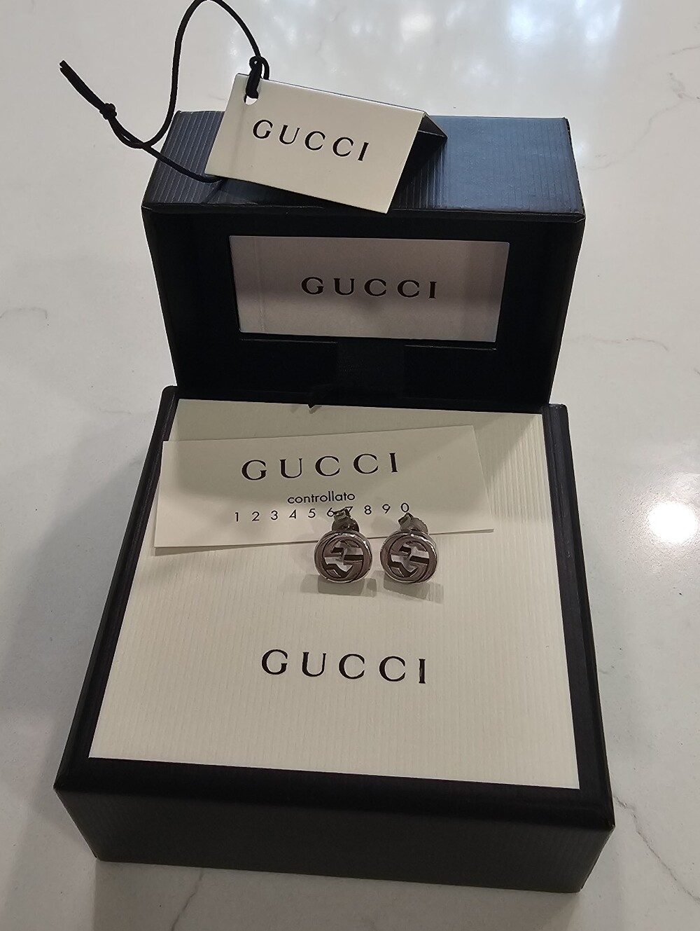 Gucci Interlock Studs, Authentic, Comes With Box